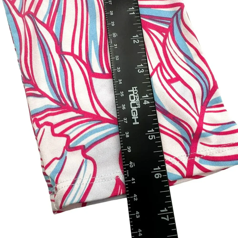 STELLA PARKER Medium Pink Blue Tropical UPF 30+ Sun Protection‎ Swim Cover Dress